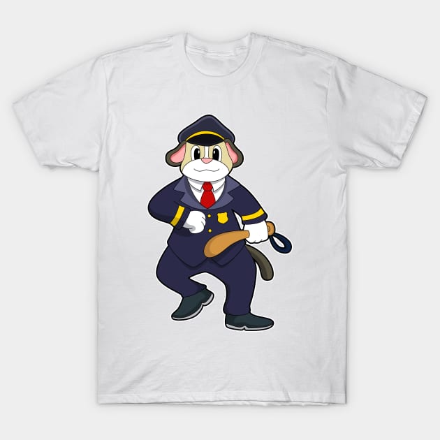 Dog as Police officer with Police uniform T-Shirt by Markus Schnabel
